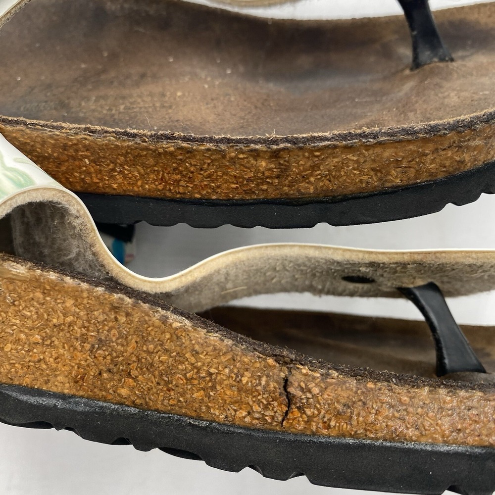 Papillio By Birkenstock Gizeh White Floral Platform Thong Sandals US 10 SEE PICS - Picture 8 of 15